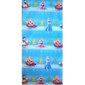 Disney Princesses CHRISTMAS SLEIGH Gift Wrap Wrapping Paper Sheet 