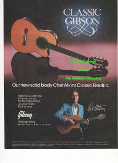 Chet Atkins Gibson Classic Electric Acoustic Guitar AD 1982 Pin Up 