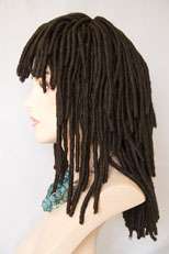 Medium Length Black Brown Auburn Dreadlock Wigs  
