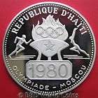 HAITI 1977 50 GOURDES SILVER PROOF 1980 MOSCOW OLYMPICS 36mm HAITIAN 