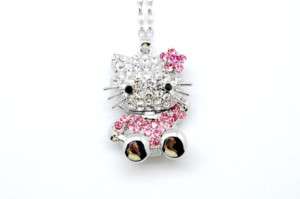 NEW HELLO KITTY BIG 3D BODY PINK FLOWER NECKLACE ~~  