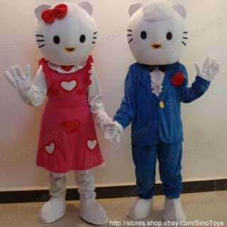 HELLO KITTY AND Daniel Star CAT CARTOON MASCOT COSTUMES  