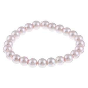  Crystale Pink Faux Pearl Stretch Bracelet: Jewelry