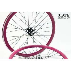  State Bicycle Co.   Magenta w/ White Fixed Gear DEEP 