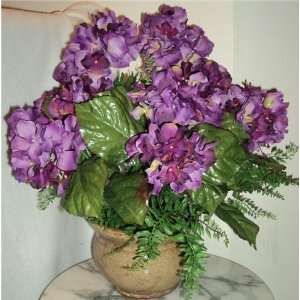    Violet Colored Hydrangea Silk Flower Arrangement: Home & Kitchen