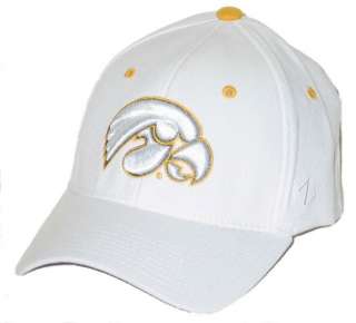 IOWA HAWKEYES WHITE CHOCOLATE FLEX FIT FITTED HAT/CAP M/L NEW  