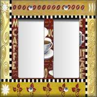 COFFEE CUPS ESPRESSO FRENCH & ITALY DOUBLE ROCKER / GFI COVER PLATE 
