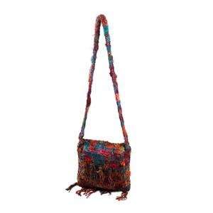    Earth Divas RSB 002 Crochet Silk Woven Bag   Fringe Medium Beauty