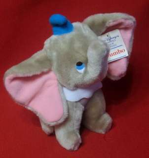 Vintage Disney Dumbo Elephant Plush Toy Tag Blue Hat  