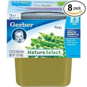 Gerber 2nd Foods Peas, 2 Count, 3.5 Ounce Tubs (Pack of 8)  