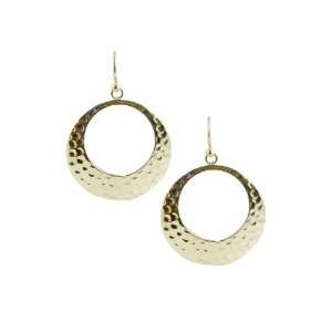  Barse Bronze Hammered Open Disc Earrings Jewelry