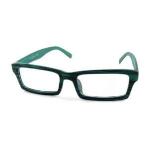   1021 Turquoise Green Wood Grain Frame Eyewear Plain Glasses Spectacles