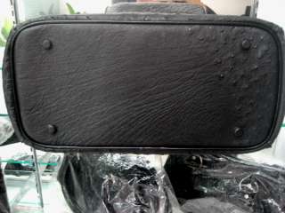 AUTH GENUINE OSTRICH SKIN Leather Handbag Bag TOTE  