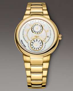 Y0B77 Philip Stein Gold Active Watch on Gold Bracelet