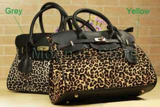 Fashion Faux Leather Leopard Print Women Clutch Handbag Shoulder Totes 