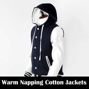  Napping Cotton Varsity Letterman College Baseball Jackets NAVY&WHITE