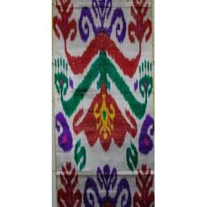   Handmade Uzbek Silk Ikat Adras Fabric 14900 by Yard Arts, Crafts