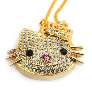   Crystal Hello Kitty Style USB Flash Drive with Necklace: Electronics
