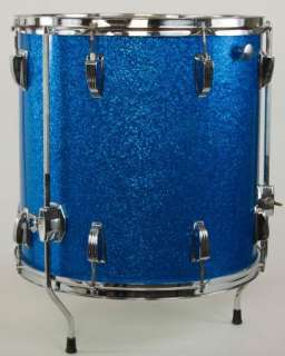 Ludwig 16Floor Tom Drum Blue Sparkle Maple Vintage 70s  