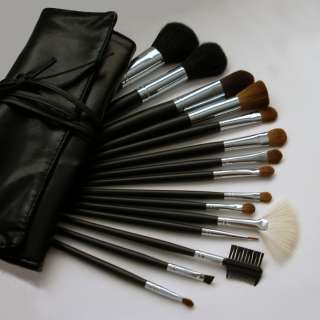 15 Pcs Cosmetic MakeUp Brushes Set And Black Make Up Brush Case Bag 
