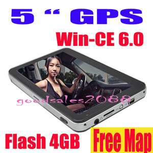   GPS Navigation Flash 4GB Touch Screen FM  Mp4 Free Maps WinCE 6.0