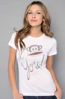  Paul Frank The I Love You Tee in White,T shirts for Women 