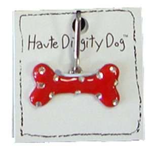   Dog Tag by Haute Diggity Dog   Red with Silver Dots