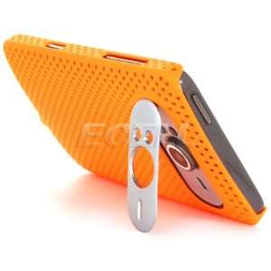   ORANGE PERFORATED MESH HARD BACK CASE COVER FOR HTC HD7 Electronics