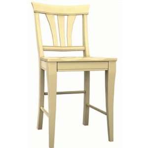 Broyhill Color Cuisine Fan Splat Back Counter Stool in Canary (Set of 