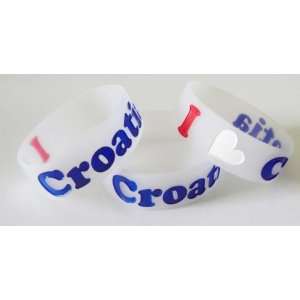  I Love Croatia   Silicone Wristband / Bracelet   Croatian 