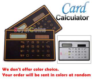 New Mini Slim Credit Card Solar Power Pocket Calculator  