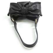 YSL YVES SAINT LAURENT Leather Mini Bow Bag Purse Black  
