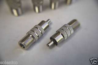LOT 10 F Female to RCA Male Adapter Connector A/V TV  