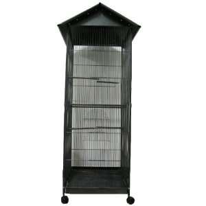  Outdoor Indoor Flight Aviary Iron Cage Black with Wheels 