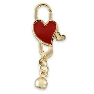 Bacio Italian Swarovski Bead Sterling Silver Gold Color Dangling Heart 