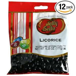 Jelly Belly Licorice Jelly Beans, 6.25 Ounce Bags (Pack of 12)