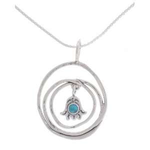  Silver Jewish Jewelry Necklace. Multi Open Circles Pendant 