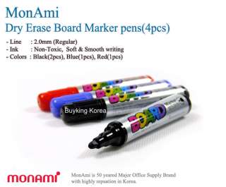 New MonAmi Dry Erase Markers Pens Black, Blue, Red  