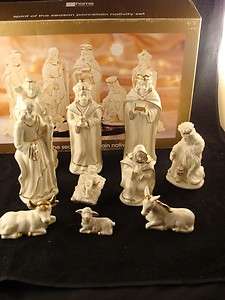 10 Piece Spirit Of The Season Porcelain Nativity Scene In Box  