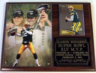 Aaron Rodgers #12 Green Bay Packers Photo Card NFL Plaque SB MVP XLV 