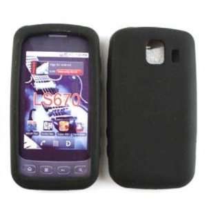 LG Optimus S LS670 Deluxe Silicone Skin, Black Gel,Jelly, Case,Cover 