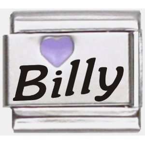  Billy Purple Heart Laser Name Italian Charm Link Jewelry