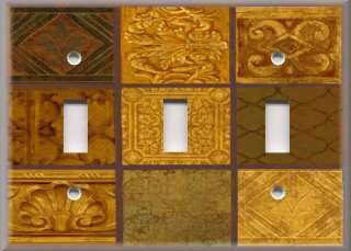 Light Switch Plate Cover   Tuscan Tile Mosaic   Golden Yellow Brown 