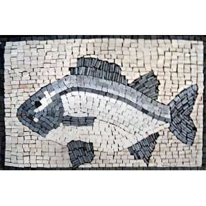    Grey Fish Marble Mosaic Art Tile Wall Floor Bath