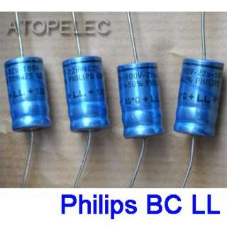 10pcs Philips BC LL KO 132 Axial Capacitor 22uF/100V  