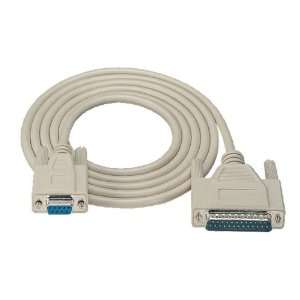  DB9F/DB25M AT Serial Modem Cable, 25ft Electronics