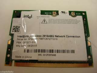   PRO/Wireless C67271 010 WM3B2915ABG A50 370 802.11 a/b/g Mini PCI Card