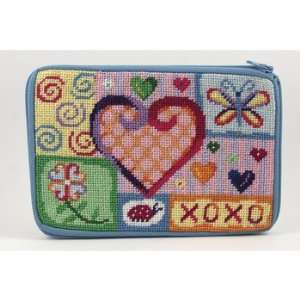   Cosmetic Purse   Happy Hearts   Needlepoint Kit Arts, Crafts & Sewing