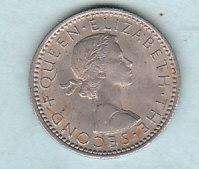 1965 New Zealand Six Pence Coin Queen Elizabeth  