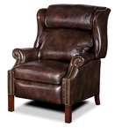Chocolate Leather Recliner Arm Chair  